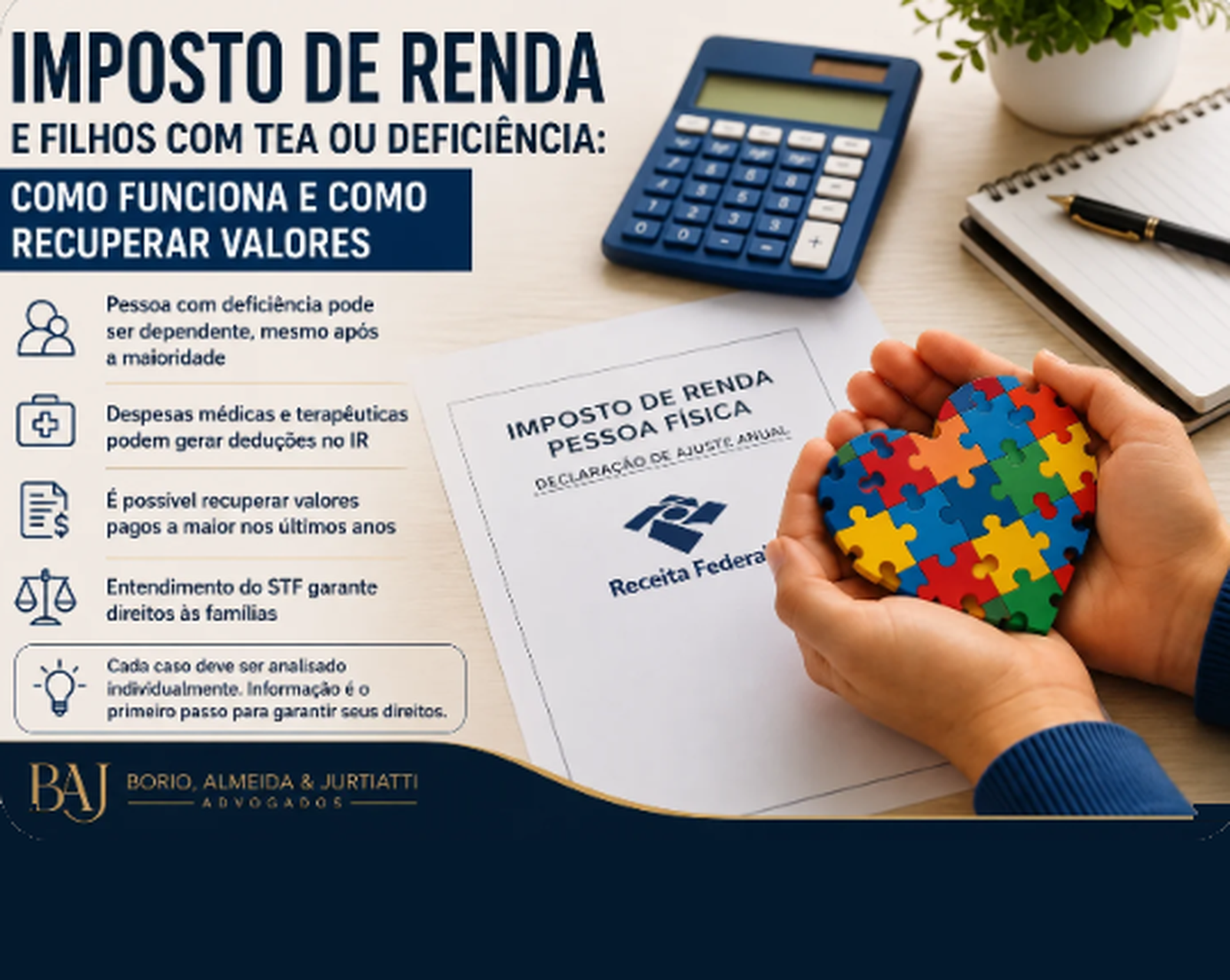 Imposto de Renda e Filhos com TEA ou Deficiência: Como Funciona e Como Recuperar Valores Pagos a Maior